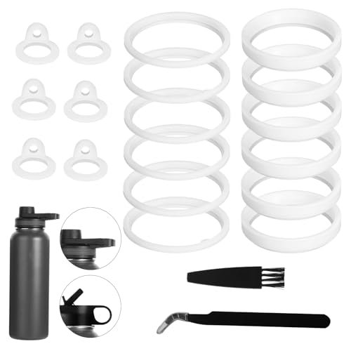 20pcs Water Bottle Lid Replacement for Thermoflask 24/32/40/64oz, Water Bottle Gasket Replacement Silicone Sealing Ring Water Cup Seal Ring for Water Bottle Straw Lid& Spout