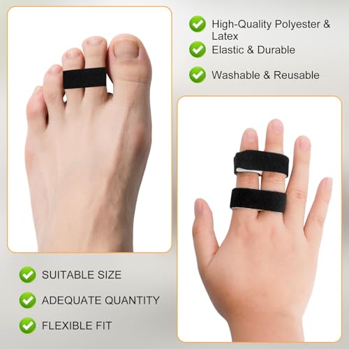 10PCS Buddy Finger Straps, 5.5X0.5'' Finger Buddy Straps Tape for Pinky Finger, Finger Tape & Finger Wrap for Swollen Finger Support Washable and Reusable