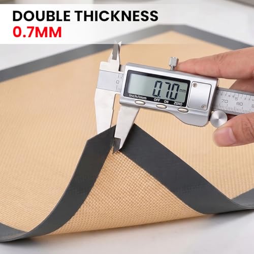 ThreadNanny Silicone Baking Mat, 2-Pack Half Sheet 16.5 x 11.6 Non-Stick Liner