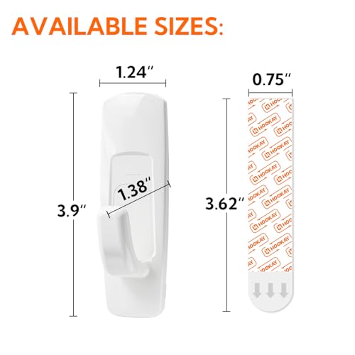 Hookay 5lbs Adhesive Wall Hooks - 7 Heavy-Duty Hooks & 12 Strips