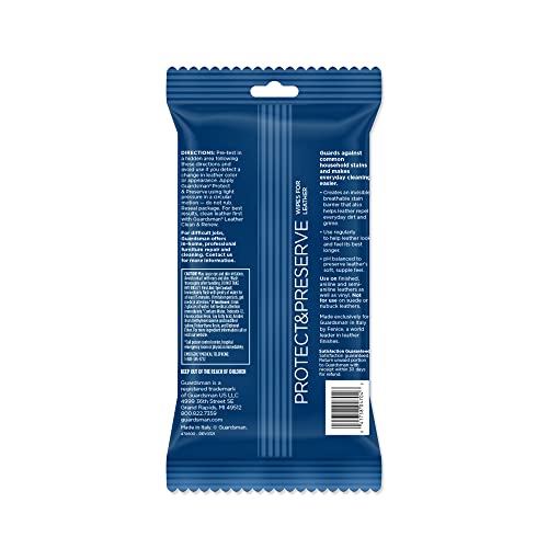 Guardsman Leather Protector Wipes - 20 Heavy-Duty Stain Repellent Wipes for Furniture & Car Interiors