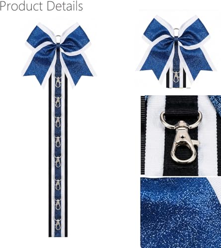 Large Handmade Cheer Bow Holder for Teen Girls - Navy