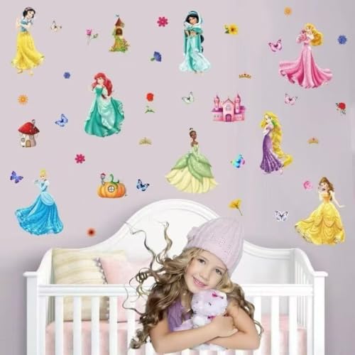 Princess Castle Wall Decals - Removable Vinyl Stickers for Kids Rooms