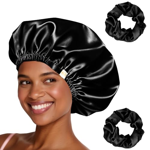 Satin Silk Hair Sleep Bonnet for Women Anti Frizz Night Cap