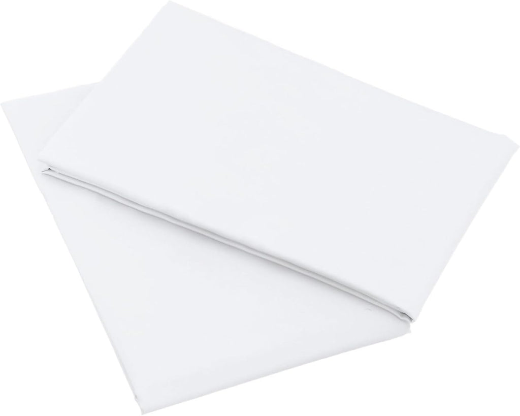 Nuzzle Pillow Cases | Standard Size 100% Cotton Pillow Covers - Soft, Breathable 300 Thread Count, White 20 x 26 Inches