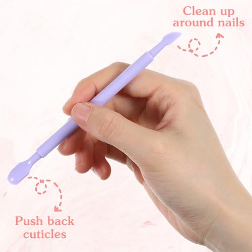 Plastic Nail Cuticle Pusher Set, Dual-End Dead Skin Remover - 3 Pack