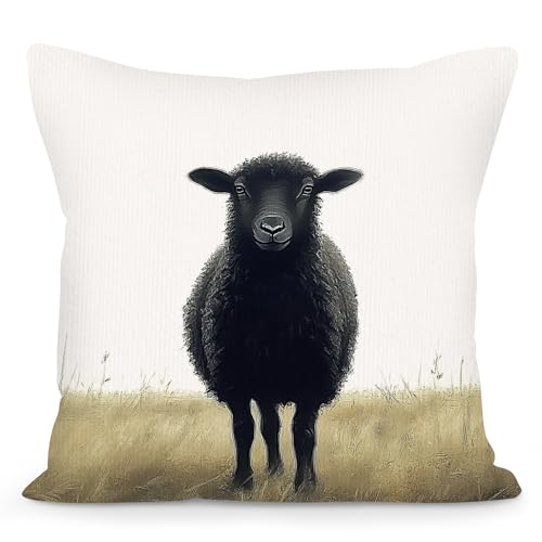 Easter Sheep Throw Pillow Cover 18x18 | Farmhouse Decor