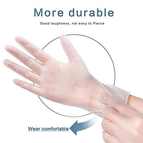 PEIPU Vinyl Disposable Gloves - Powder Free & Latex Free Cleaning Gloves