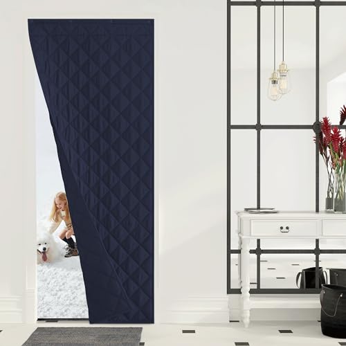 NICETOWN 38x82 Inch Thermal Insulated Door Curtain - Navy Blue, 1 Pack