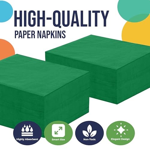 Emerald Green Luncheon Napkins - 50 Disposable Paper Napkins