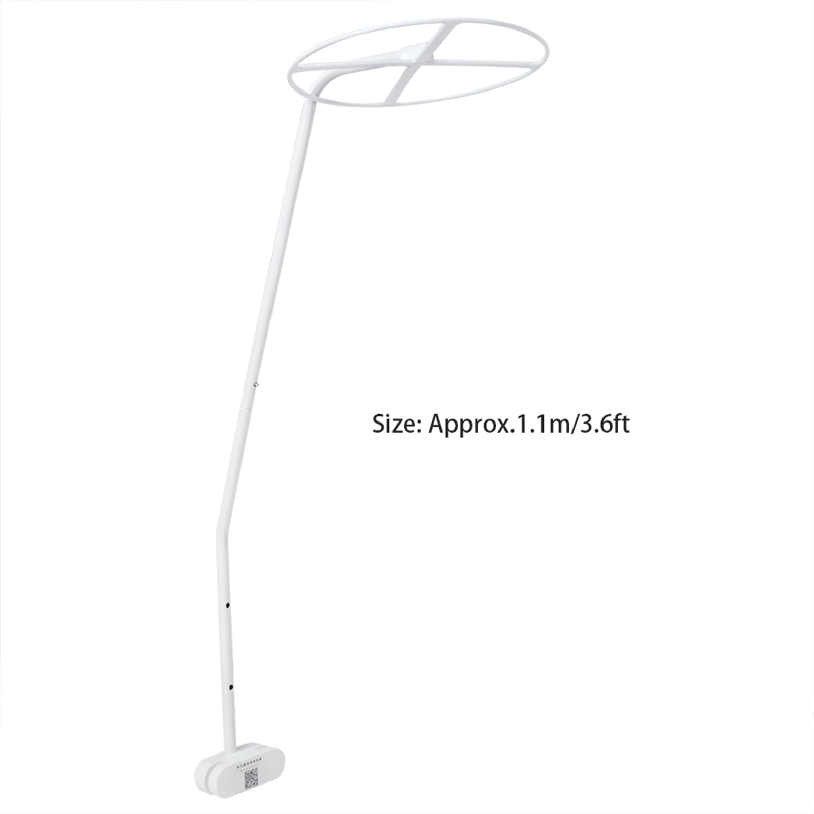 Adjustable Clip On Crib Canopy Holder, 0.9m/2.95ft Baby Net Support Rack for Crib Cot Bed, Easy Install Mosquito Net Stand for Nursery, Universal Crib Conversion Accessories (White)