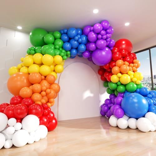 209-Piece Rainbow Balloon Arch Kit - Colorful DIY Party Garland Set