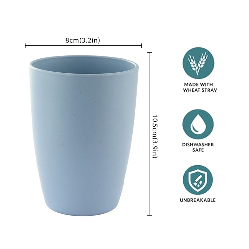 Ohola 6PCS Wheat Straw Drinking Cups - Unbreakable, 12OZ Tumblers