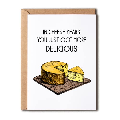 Funny Cheesy Birthday Card - In Cheese Years - 5x7 inches