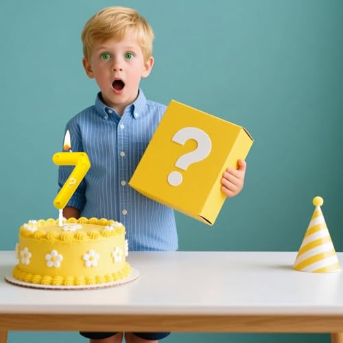 Super Bros Yellow Question Mark Birthday Candles - 6th Cake Toppers