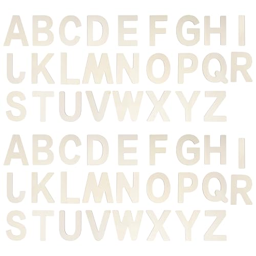 52 Pack 4-Inch Wooden Alphabet Letters for Crafts & DIY Projects