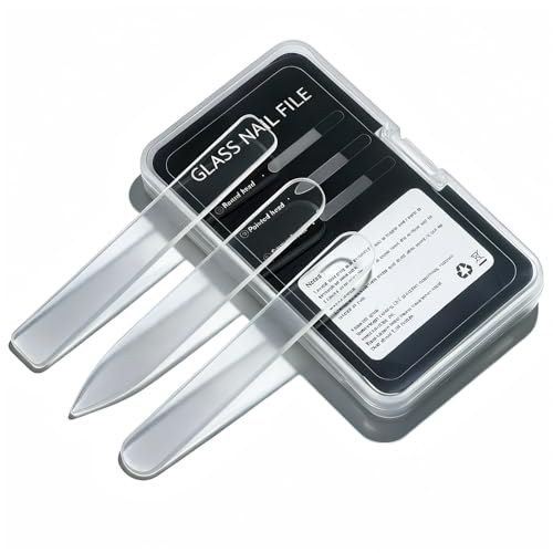 3-in-1 Nano Glass Nail File Set with Storage Case, Tempered Glass Manicure Tool