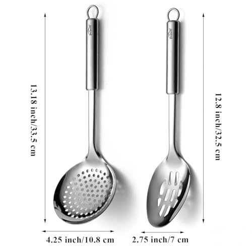 Berglander 2-Piece Stainless Steel Slotted Spoon and Skimmer Set, 13-Inch
