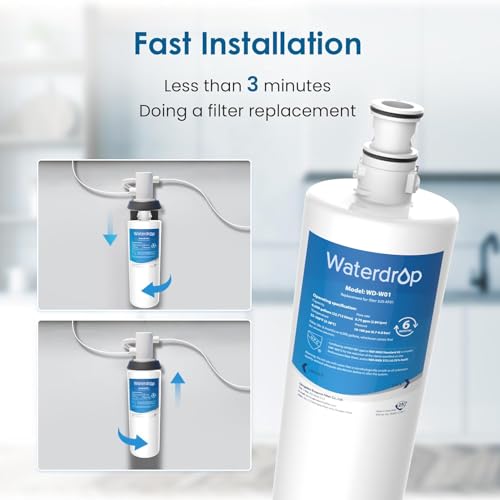 Waterdrop 3US-AF01 Undersink Water Filter, Replacement for Filtrete¢ç 3US-AF01, 3US-AS01, Aqua-Pure AP Easy C-CS-FF, WHCF-SRC, WHCF-SUFC, WHCF-SUF, NSF/ANSI 42 Certified, Pack of 1