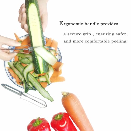 2-Piece Stainless Steel Vegetable and Potato Peeler - Sharp Ergonomic Blade