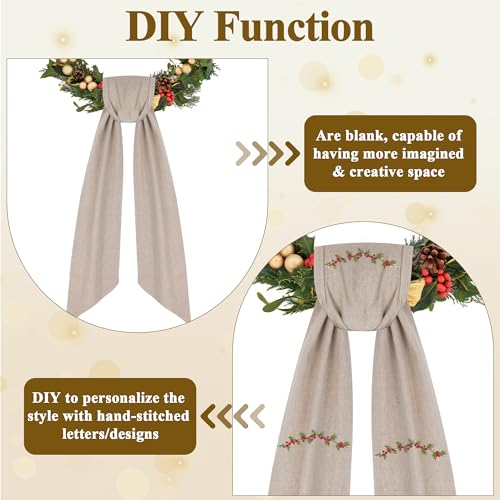 Larbeti 2-Pack Burlap Front Door Wreath Sash - Blank Decorative Ribbon