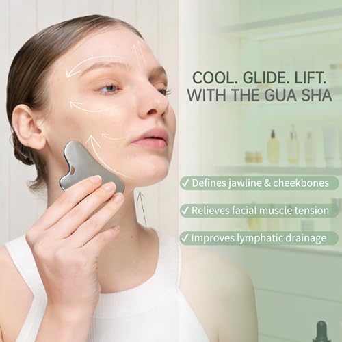 TICKTIME Metal Face & Neck Gua Sha Tool for Jawline Sculpting
