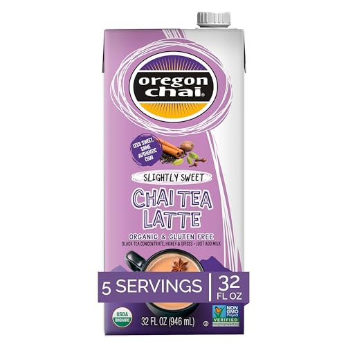 Oregon Chai Slightly Sweet Chai Concentrate 32 fl oz - Ready-to-Drink Latte Mix