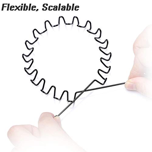 WantGor Metal Headbands 2 Pack - Non Slip Spring Wave Hair Bands for Men and Women