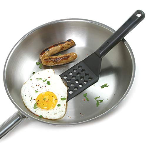 Norpro Black My Favorite Spatula with Holes - 10 Inch Nylon Cooking Tool