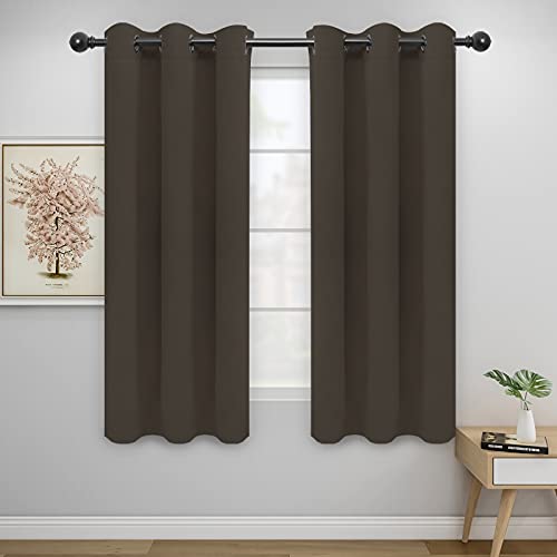 Easy-Going Thermal Blackout Curtains, Grommet Top, Coffee, 42x72 in (2 Pack)
