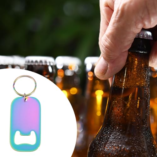 Colorful Stainless Steel Bottle Opener Keychains - 4 Pack