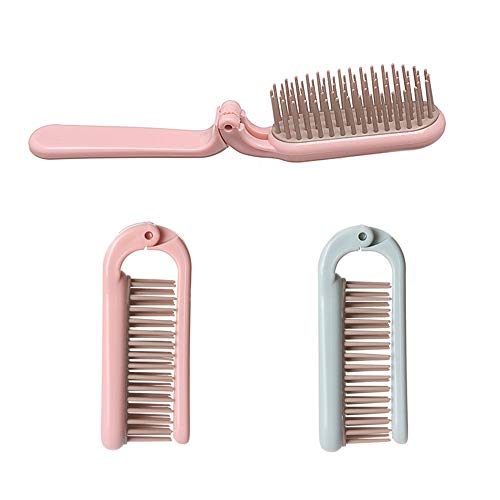 2-Pack Folding Hair Brush Portable Mini Anti-Static Massage Comb