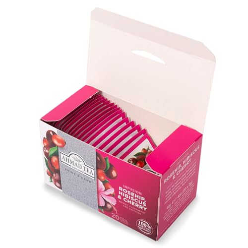 Ahmad Tea Herbal Tea - Rosehip, Hibiscus & Cherry, 20 Count (Pack of 2)