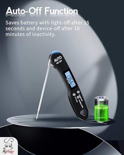 Meatender Instant Read Meat Thermometer - 1.2s Fast, Magnetic, Backlit LCD - Variation 1