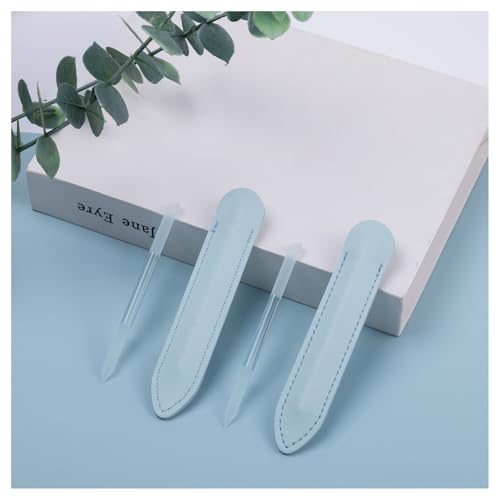 Glass Cuticle Pusher Tool 2 Pack with Blue Leather Case, Nail Care