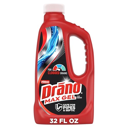 Drano Max Gel Drain Clog Remover, Fast-Acting Pipe Cleaner, 32 Fl Oz