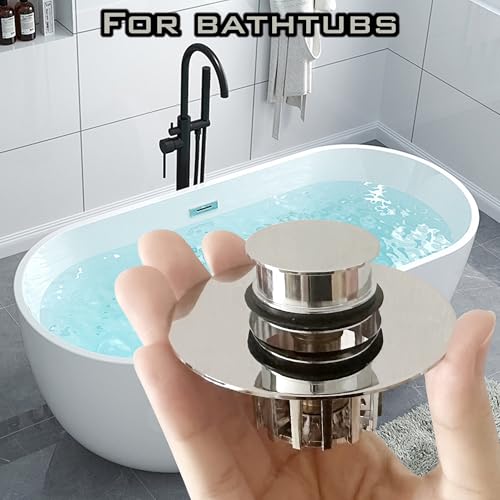 Pop-Up Bathtub Drain Plug with Hair Collector - Fits 1.5 to 1.75 Inch Drains