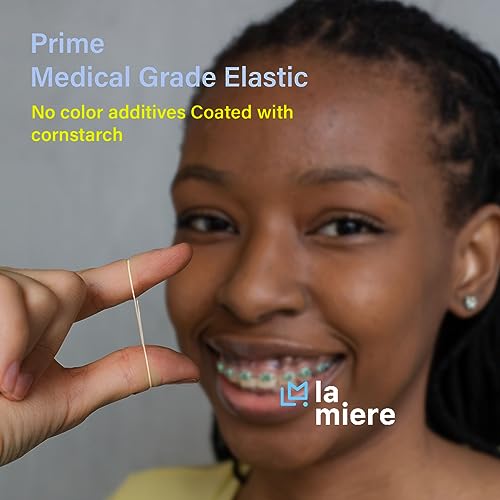 LA MIERE Orthodontic Elastics Heavy 1/4 Inch Neon Rubber Bands 100 Count