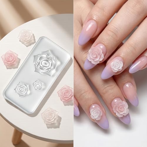 LUSTRIB 7 Pcs 3D Silicone Nail Molds for Acrylic & Gel Nail Art