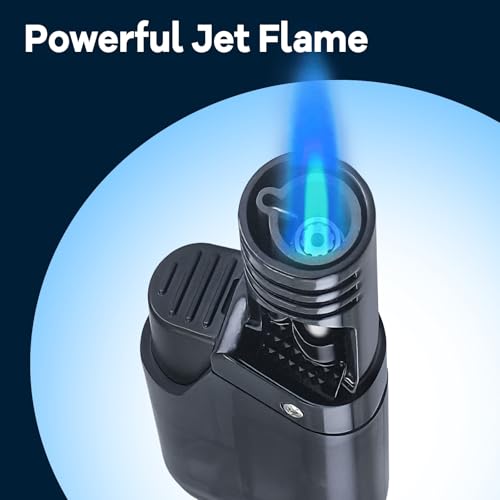 3 Pack Torch Lighter Mini Refillable Butane Lighters Utility Lighter Long Wand Pocket Lighter Windproof Gas Lighter Jet Flame Multi-Purpose for Candle Camping BBQ Grill(No Fuel) Assorted Colors