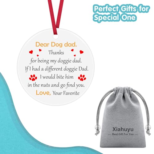 Dog Dad Ceramic Ornament Keepsake Sign Novelty Gift for Dog Lovers