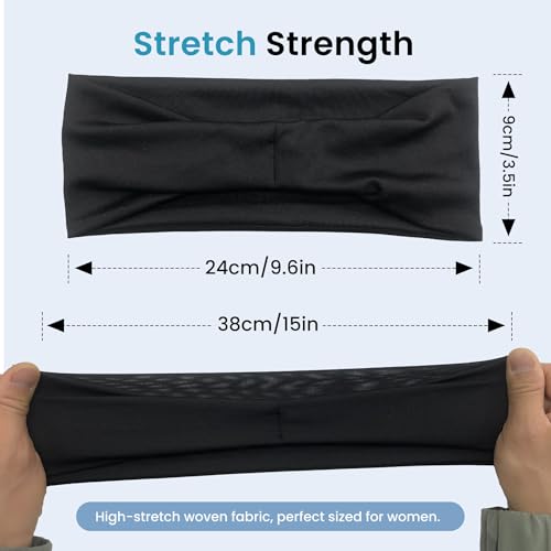 6PCS Moisture Wicking Men's Athletic Headbands - Sweat Head Bands for Sports, Running, Workout, Gym, Cycling, Football, Yoga