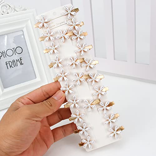 CUBACO Mini Metal Daisy Hair Claw Clips 12 Pcs White Flower Hair Accessories