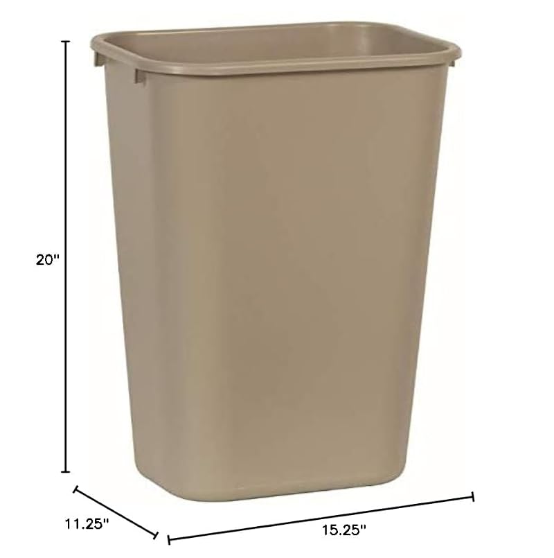 Rubbermaid 10.25 Gallon Beige Trash Can - Pack of 12 for Home/Office