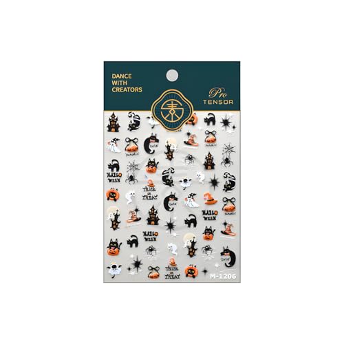 Halloween 5D Self-Adhesive Nail Stickers Ghost Pumpkin Spider Decals
