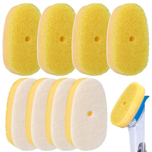 Logohu 8-Pack Dish Wand Sponge Refills Compatible with Scrub Daddy - Non-Scratch Kitchen Scrubber Heads