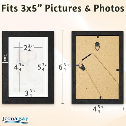 Icona Bay 4x6 Black Balsam Photo Frame with Removable Mat