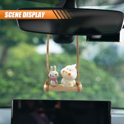 Cute Chick & Bunny Car Rear View Mirror Hanging Ornament