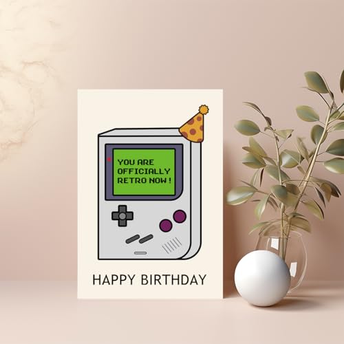 RUALOVE Officially Retro Gameboy Birthday Card #2 - Funny Gift for 30th, 40th, 50th Celebrations
