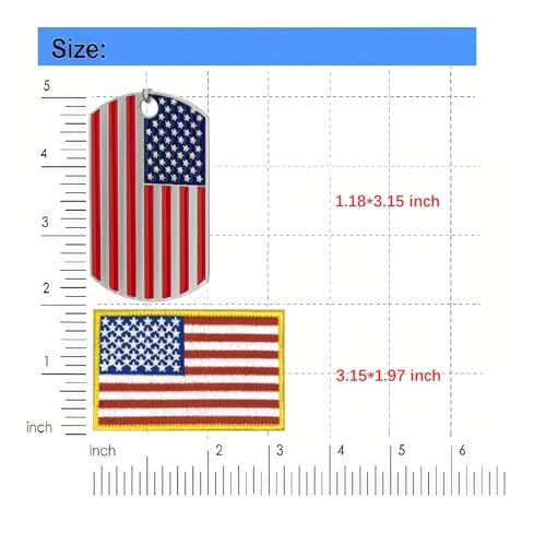 USA Flag Patch Set - 2 Pack, 3x2 Inches for Backpacks & Hats